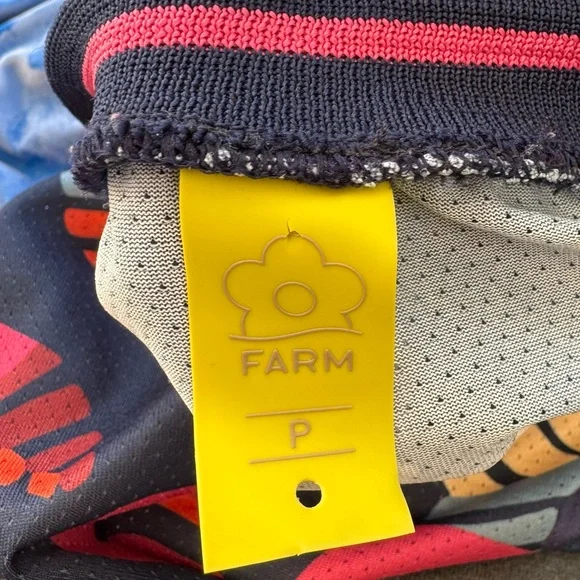 SOLD ELSEWHERE FARM Rio Anthropologie colorful athletic crop top / S - Picture 11 of 12